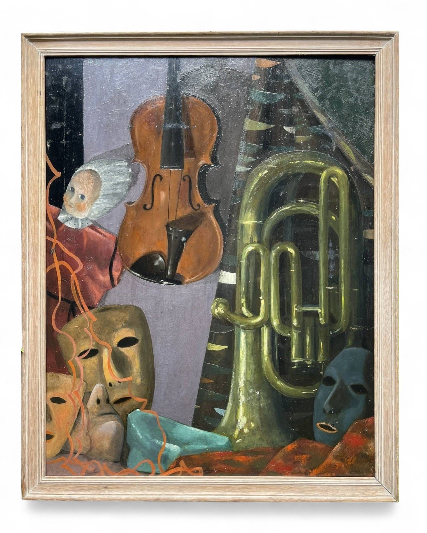 Vintage painting, After the Party, signed